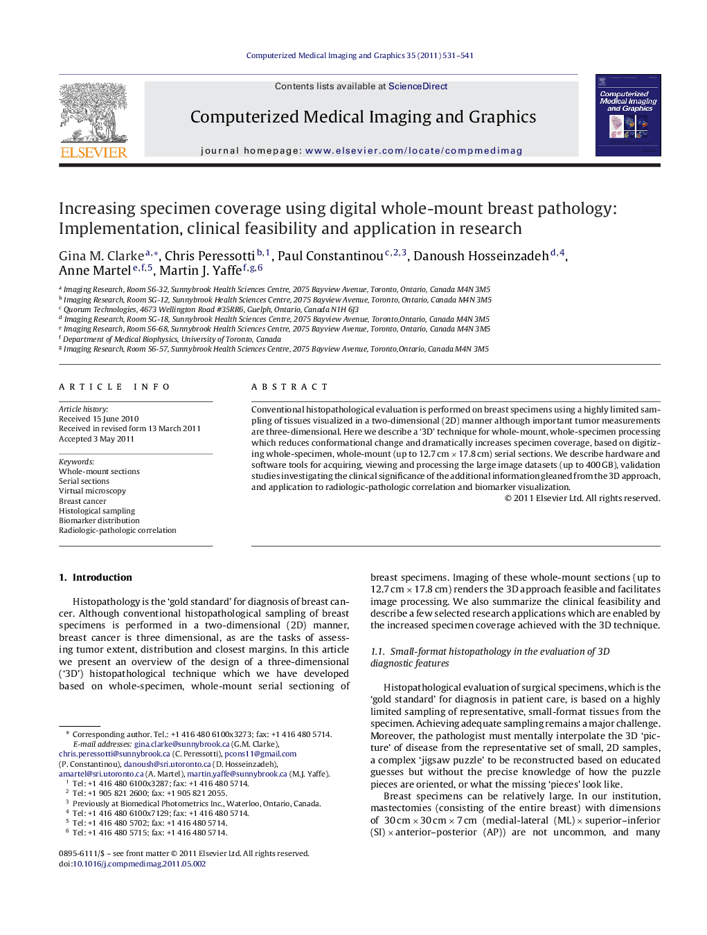 Increasing specimen coverage using digital whole-mount breast pathology: Implementation, clinical feasibility and application in research