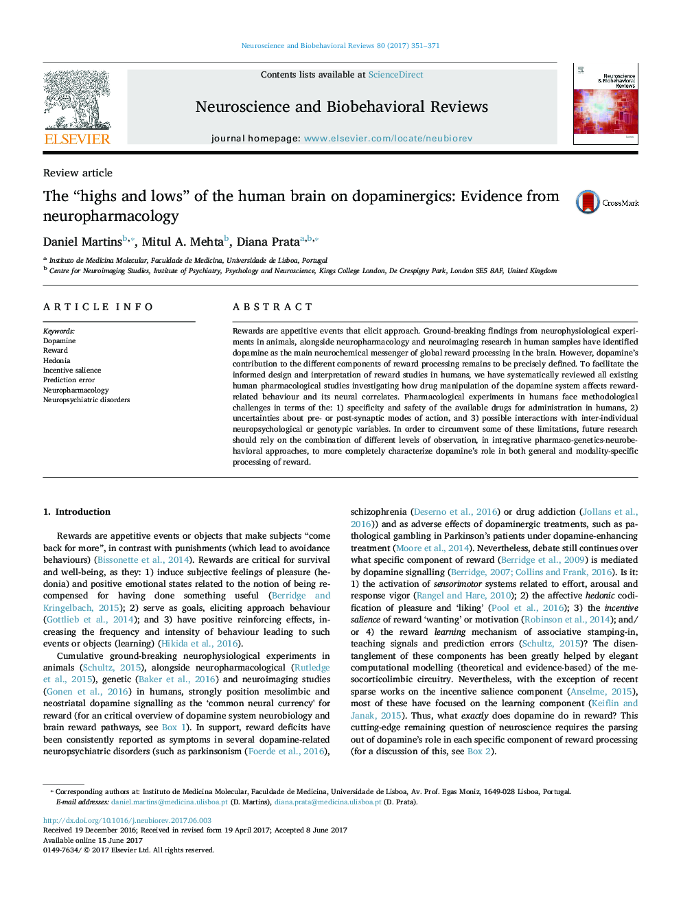 The “highs and lows” of the human brain on dopaminergics: Evidence from neuropharmacology