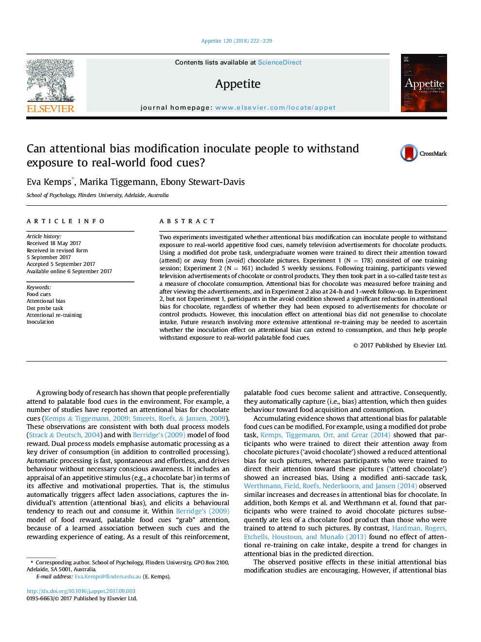 Can attentional bias modification inoculate people to withstand exposure to real-world food cues?