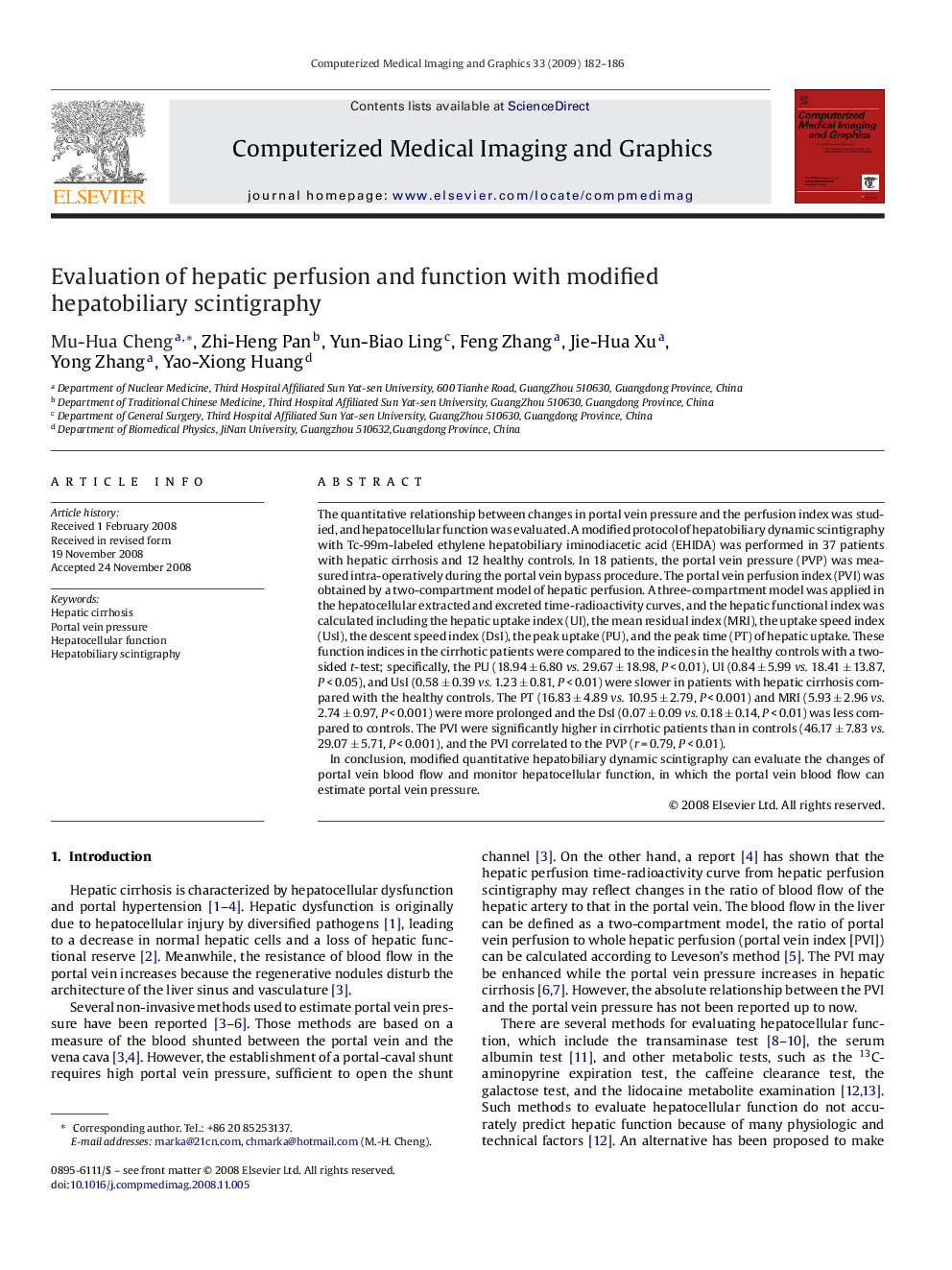 Evaluation of hepatic perfusion and function with modified hepatobiliary scintigraphy