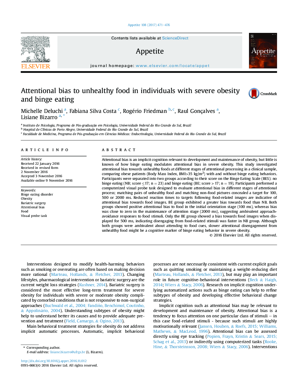 Attentional bias to unhealthy food in individuals with severe obesity and binge eating