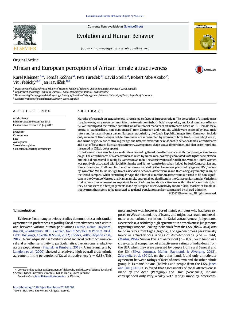 African and European perception of African female attractiveness