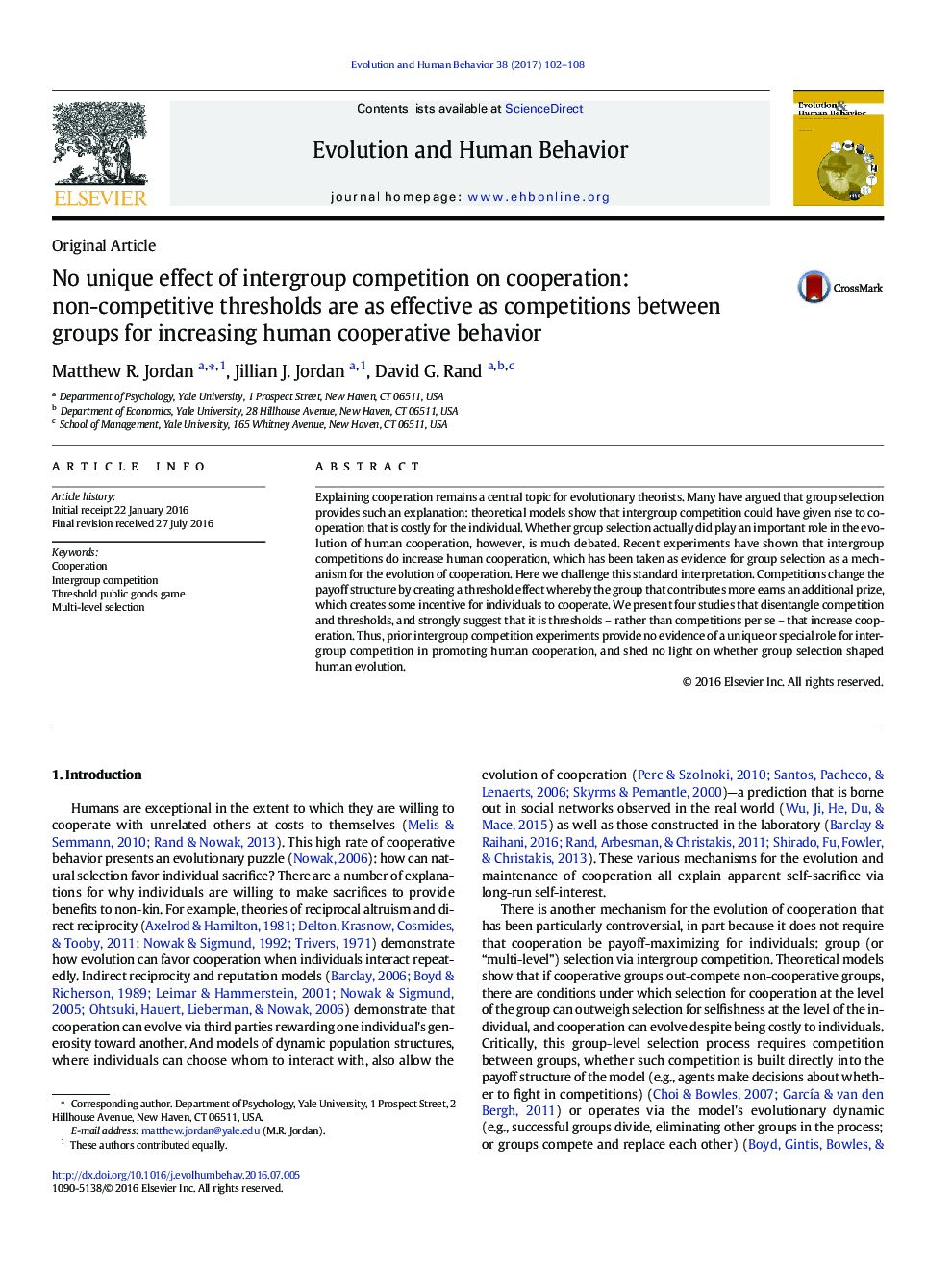 No unique effect of intergroup competition on cooperation: non-competitive thresholds are as effective as competitions between groups for increasing human cooperative behavior