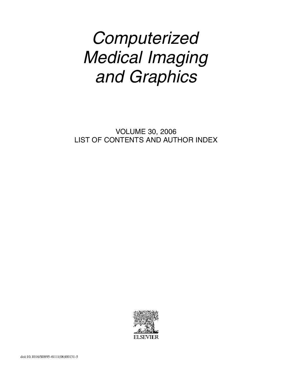 عکس صفحه اول مقاله: Volume Contents and Author Index Volume Contents and Author Index