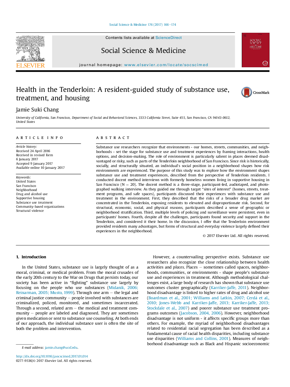 Health in the Tenderloin: A resident-guided study of substance use, treatment, and housing