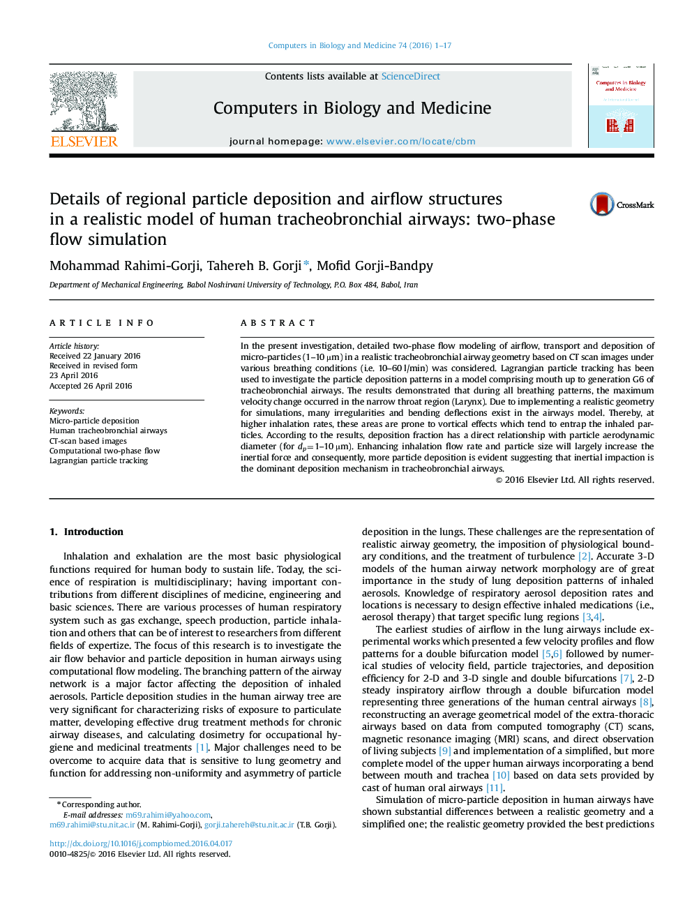 Details of regional particle deposition and airflow structures in a realistic model of human tracheobronchial airways: two-phase flow simulation