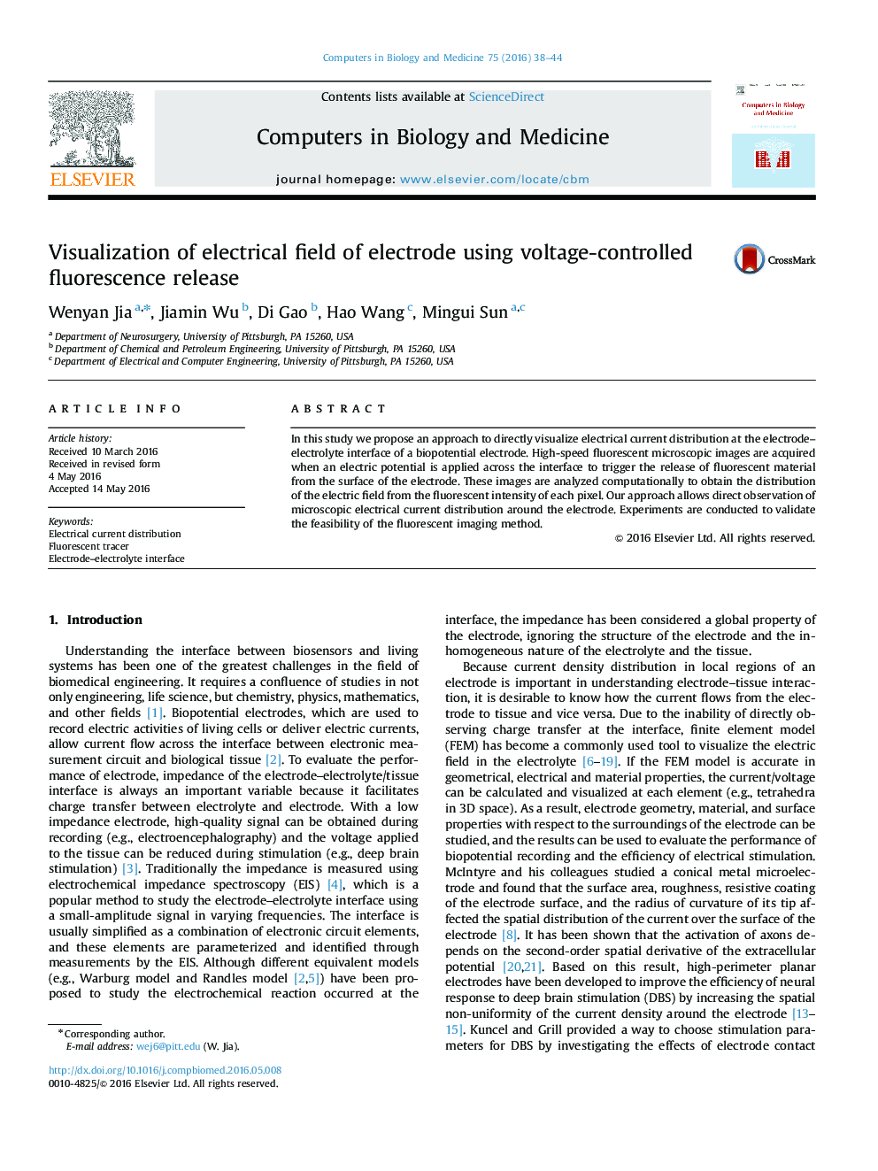 Visualization of electrical field of electrode using voltage-controlled fluorescence release