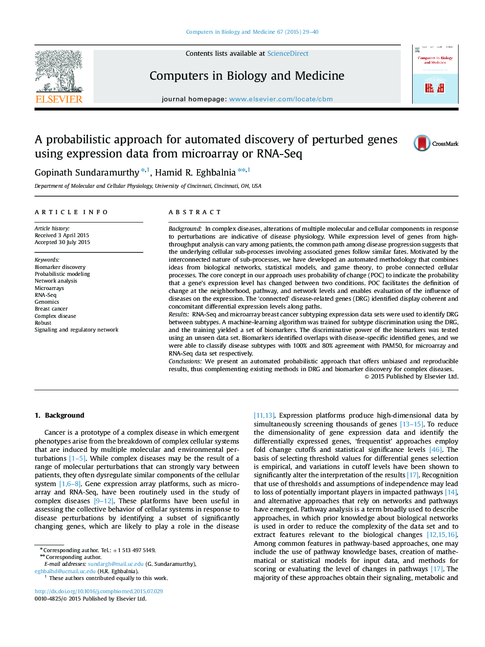 A probabilistic approach for automated discovery of perturbed genes using expression data from microarray or RNA-Seq