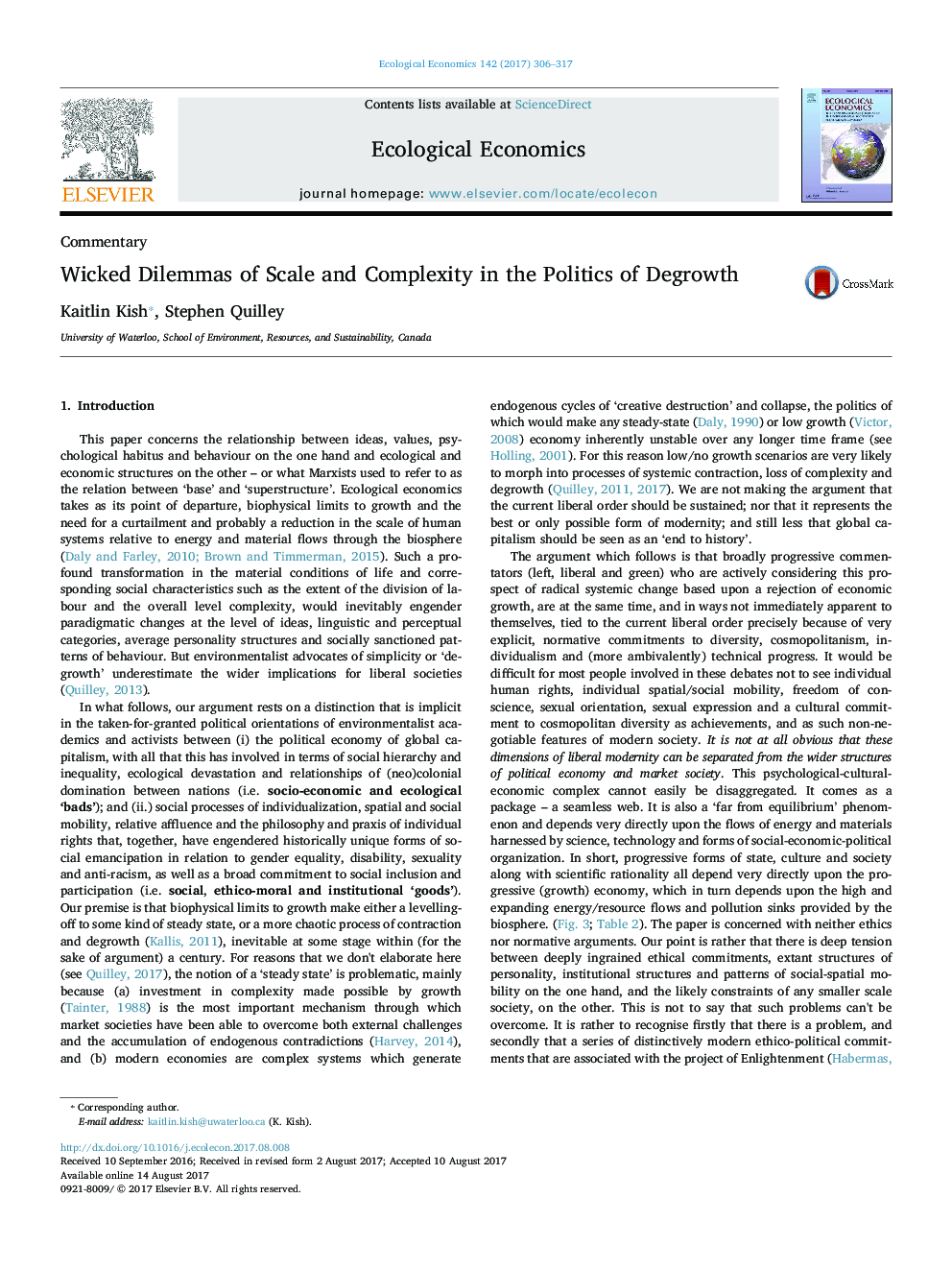 Wicked Dilemmas of Scale and Complexity in the Politics of Degrowth