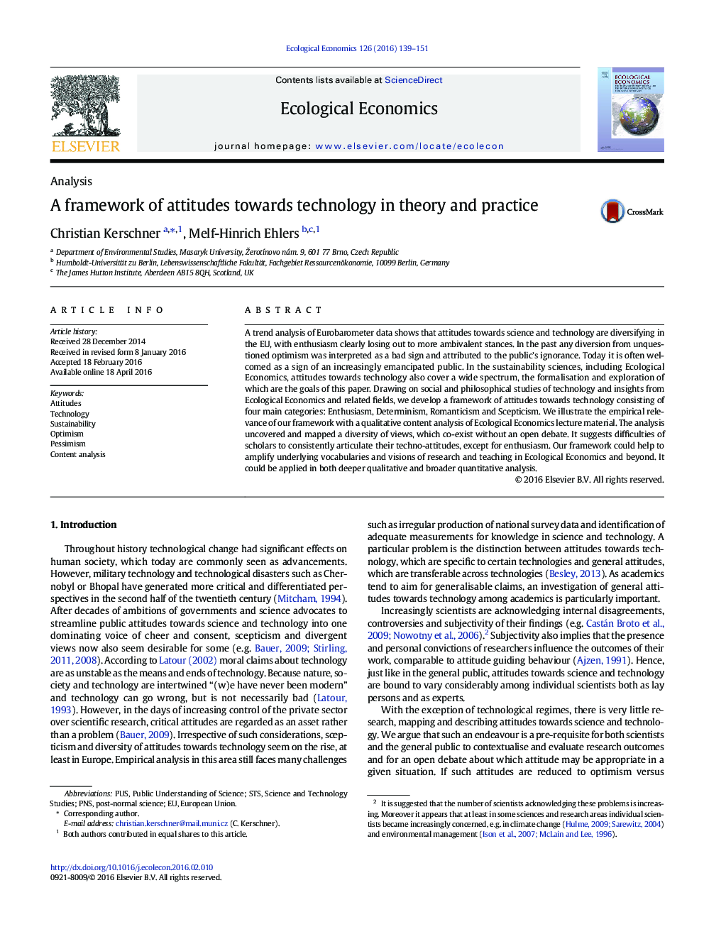 A framework of attitudes towards technology in theory and practice