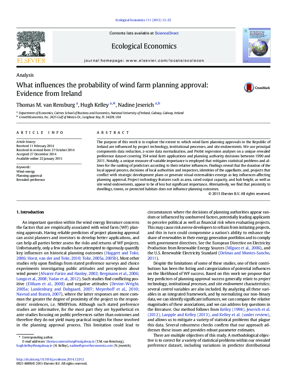 What influences the probability of wind farm planning approval: Evidence from Ireland