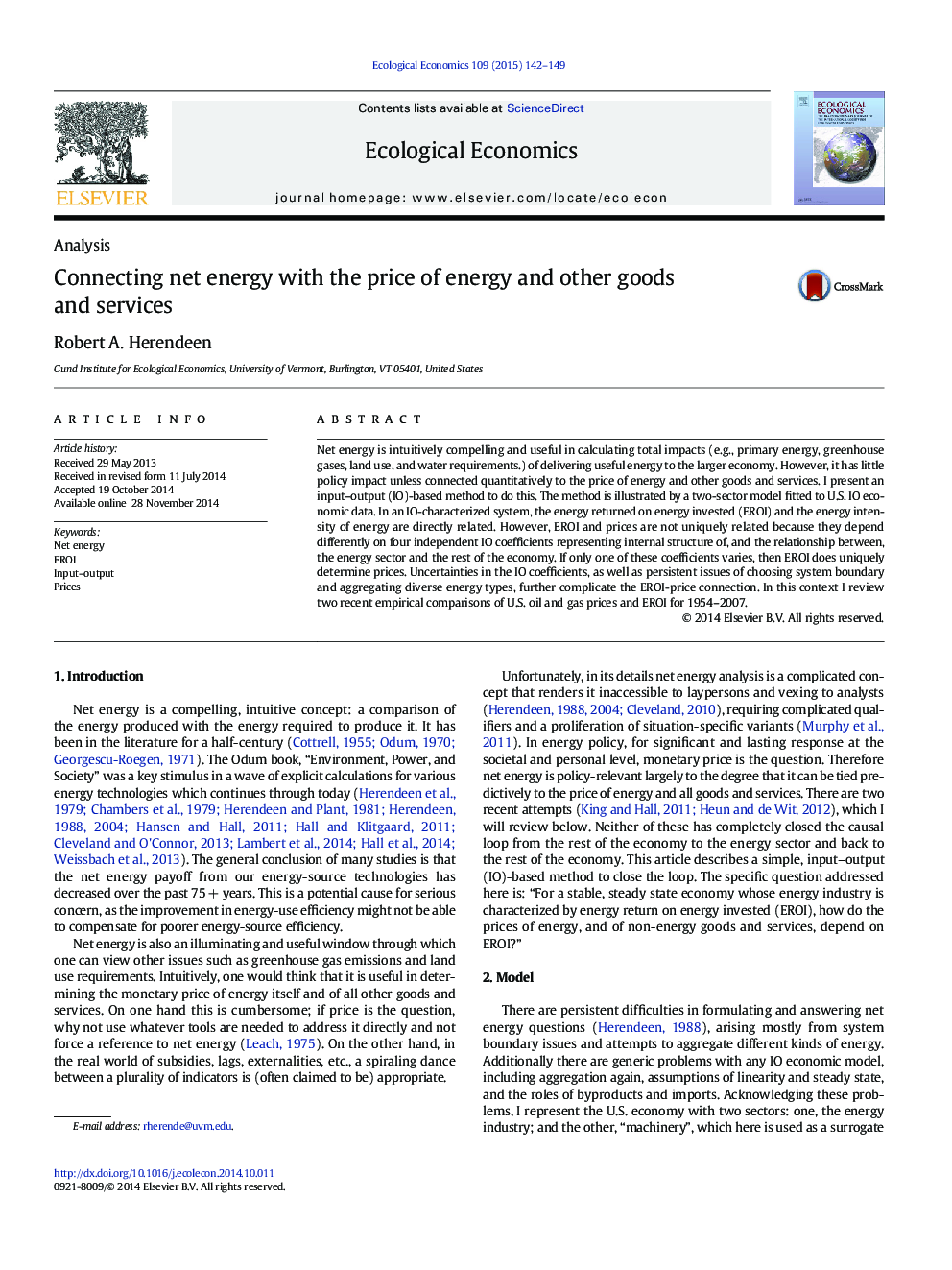 اتصال انرژی خالص با قیمت انرژی و سایر کالاها و خدمات 