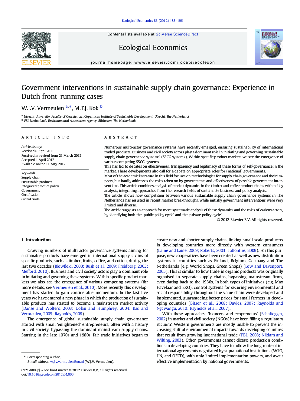 Government interventions in sustainable supply chain governance: Experience in Dutch front-running cases