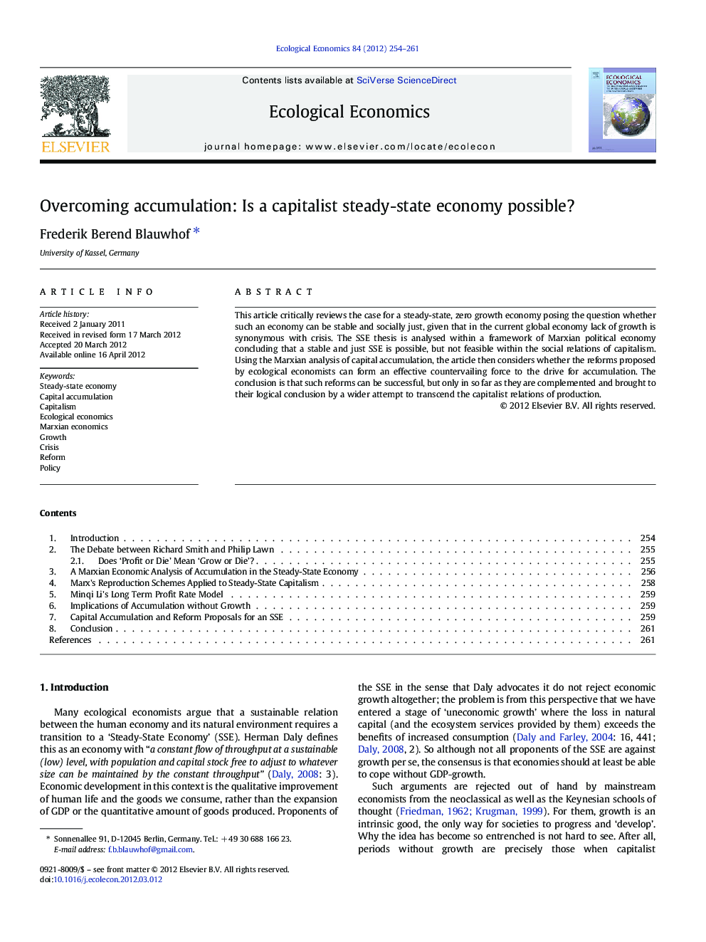 Overcoming accumulation: Is a capitalist steady-state economy possible?