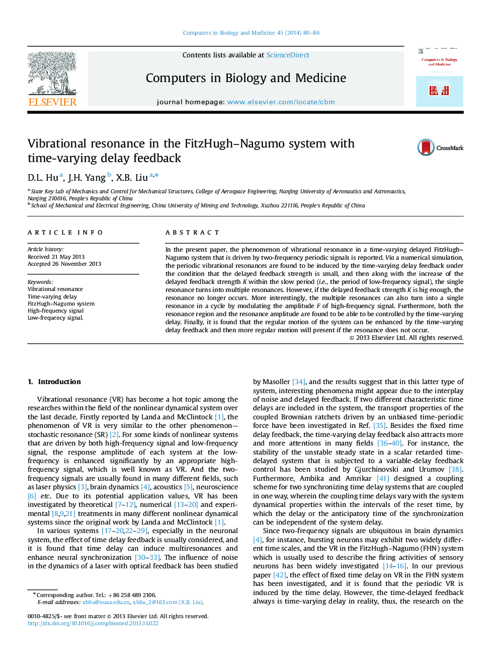 Vibrational resonance in the FitzHugh–Nagumo system with time-varying delay feedback