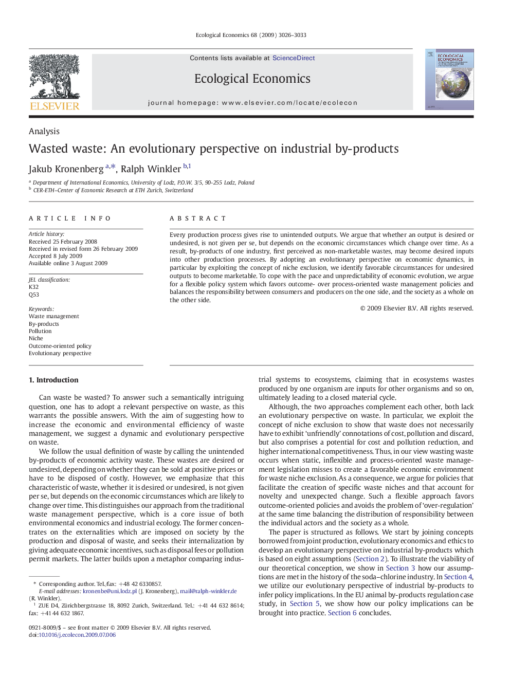 Wasted waste: An evolutionary perspective on industrial by-products