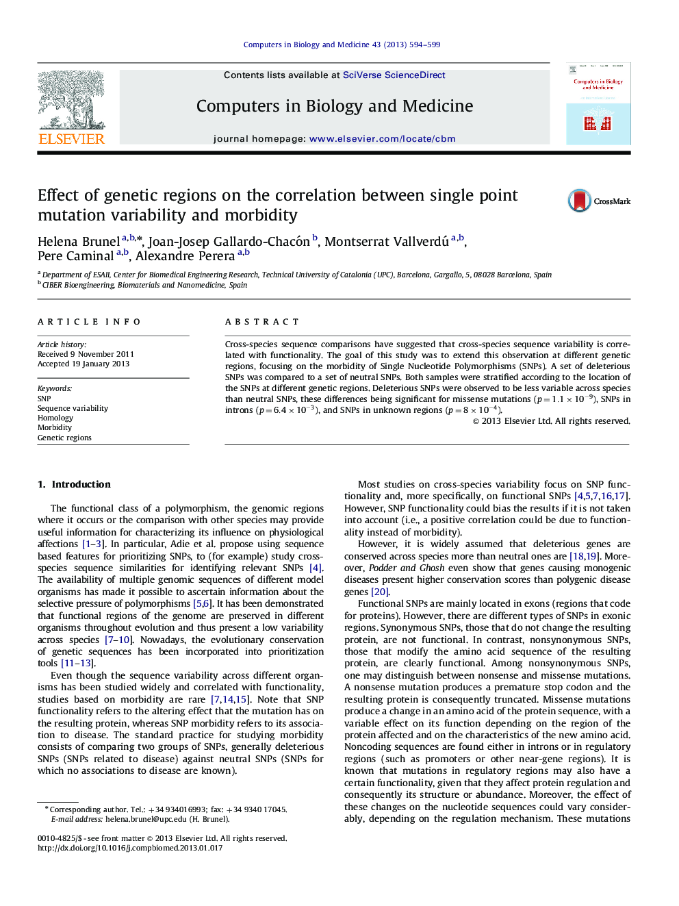 Effect of genetic regions on the correlation between single point mutation variability and morbidity