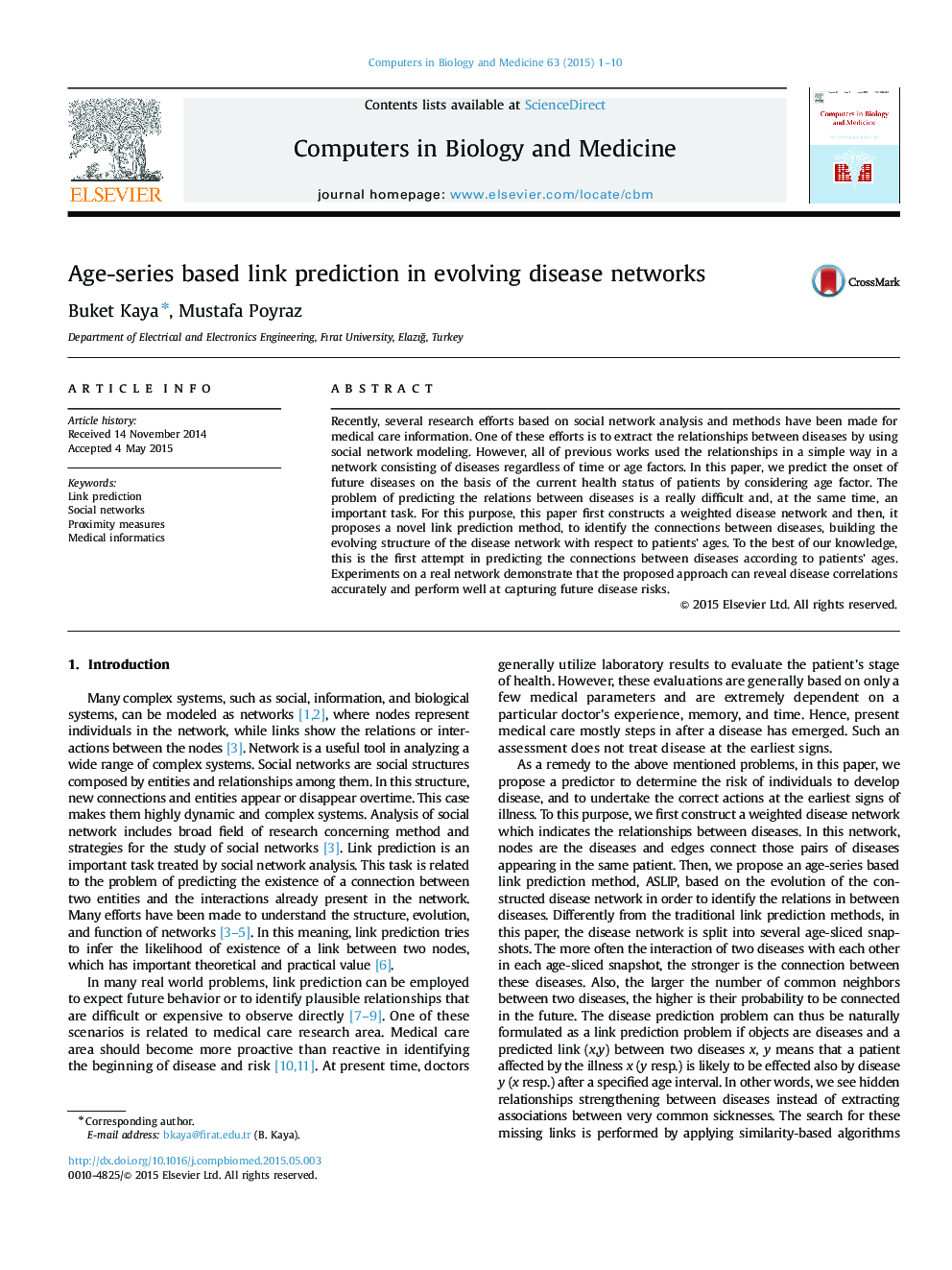 Age-series based link prediction in evolving disease networks