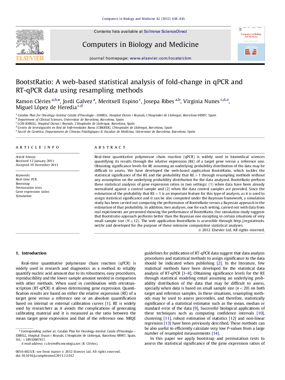 BootstRatio: A web-based statistical analysis of fold-change in qPCR and RT-qPCR data using resampling methods