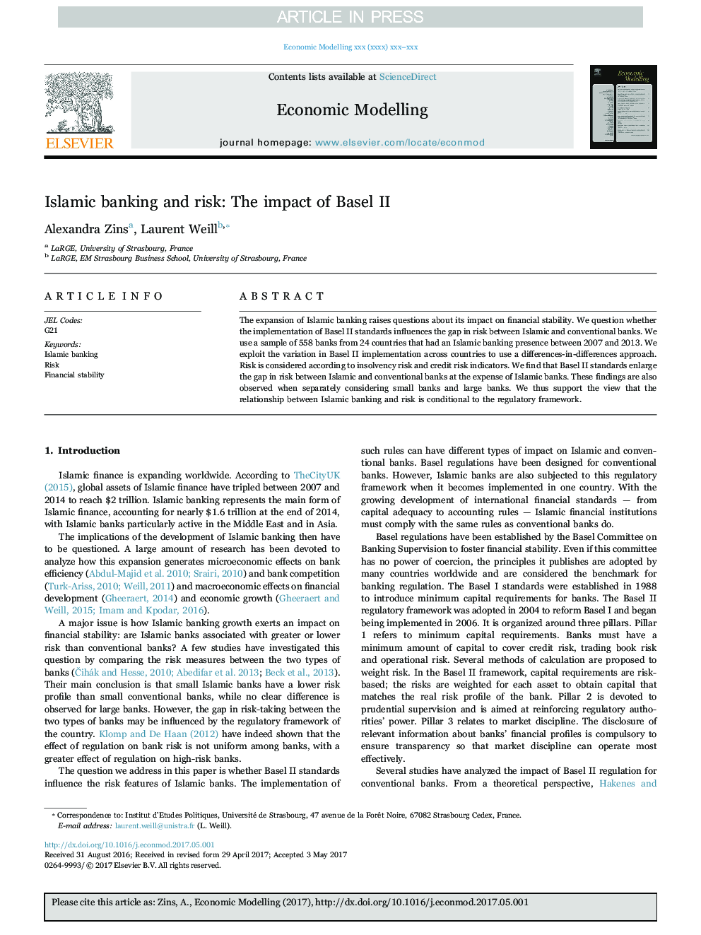 Islamic banking and risk: The impact of Basel II