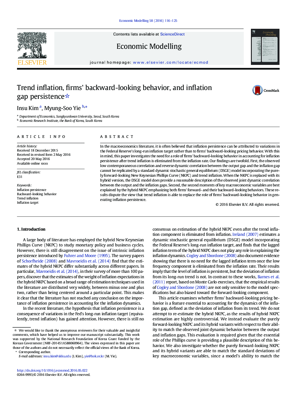 Trend inflation, firms' backward-looking behavior, and inflation gap persistence