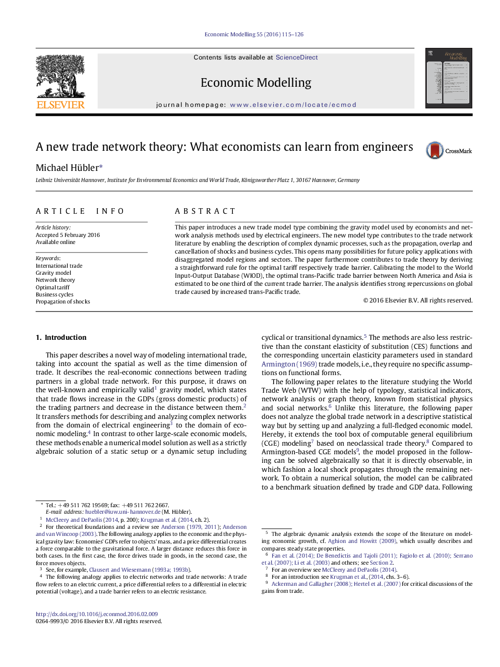 A new trade network theory: What economists can learn from engineers