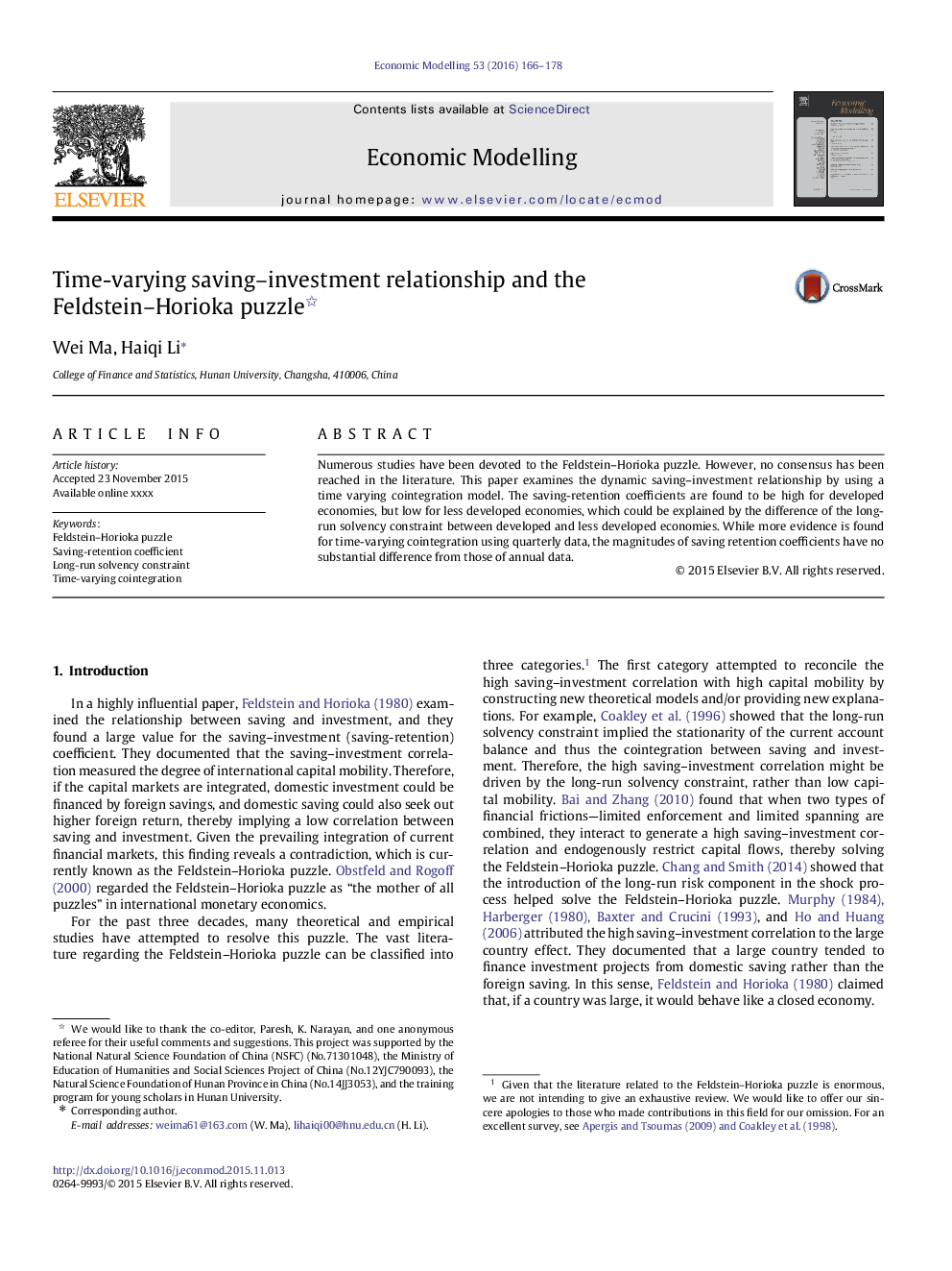 Time-varying saving-investment relationship and the Feldstein-Horioka puzzle