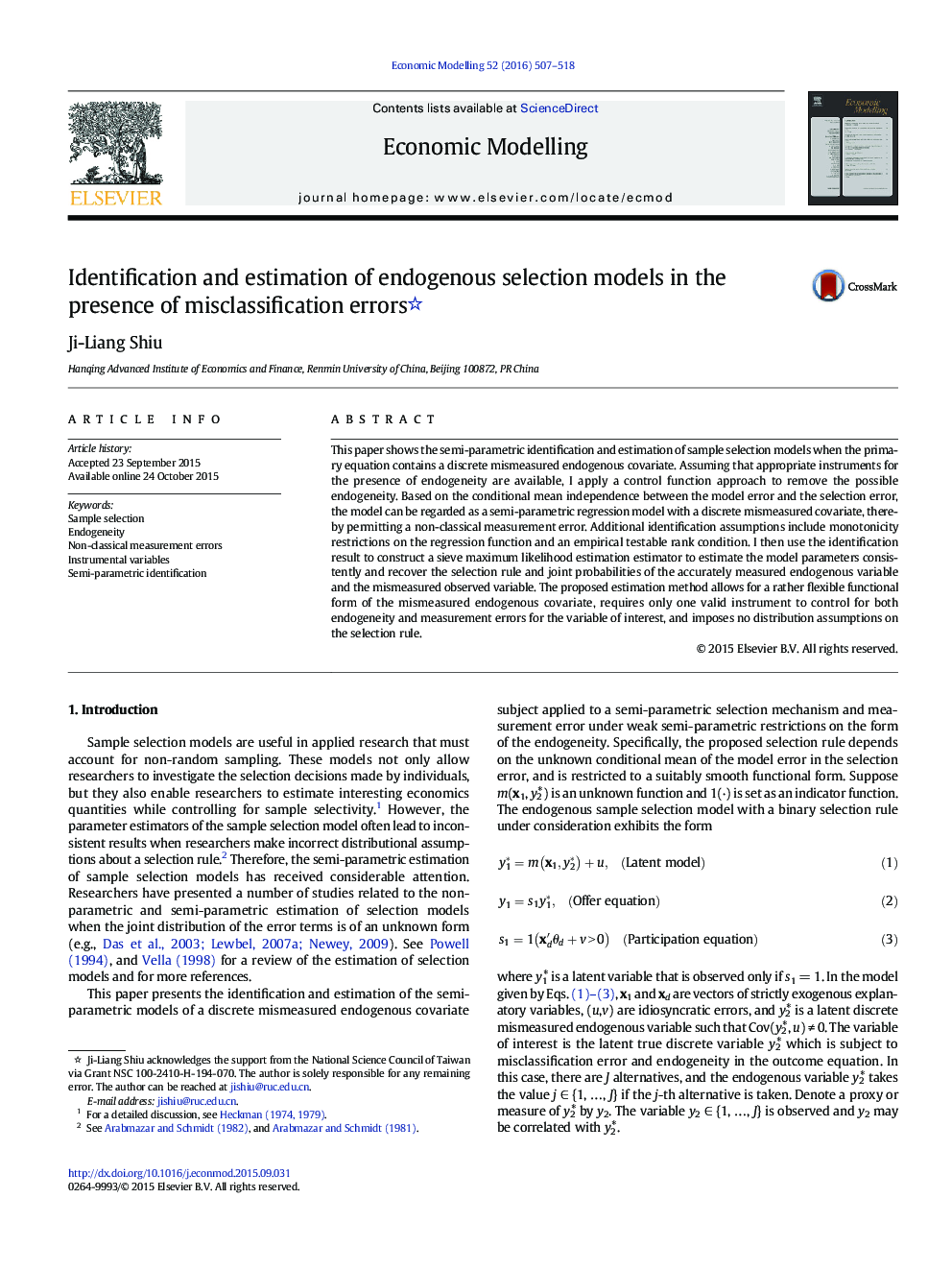 Identification and estimation of endogenous selection models in the presence of misclassification errors