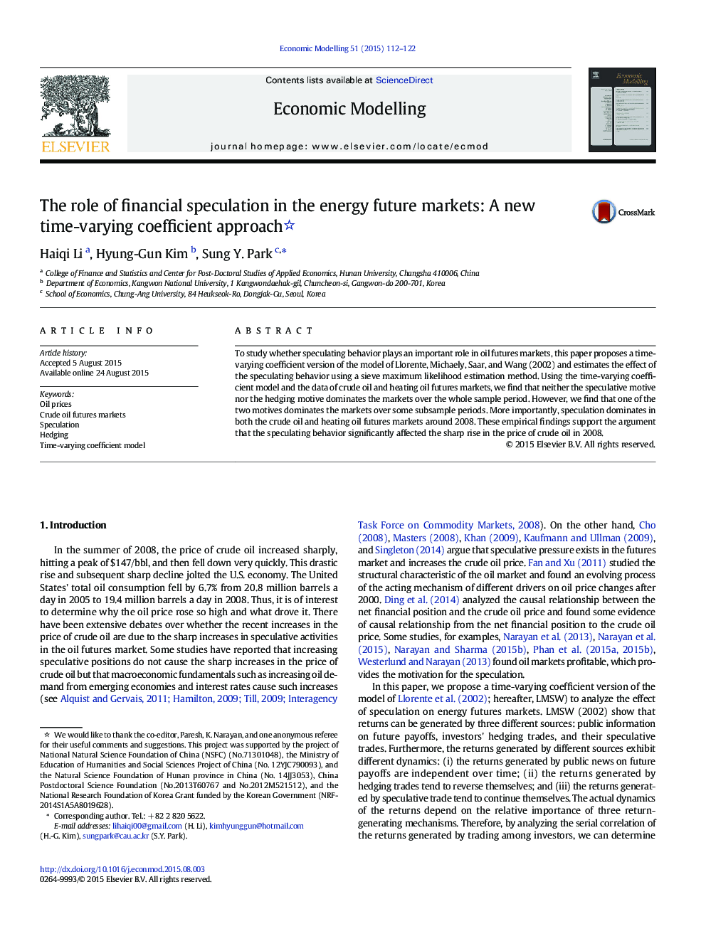 The role of financial speculation in the energy future markets: A new time-varying coefficient approach