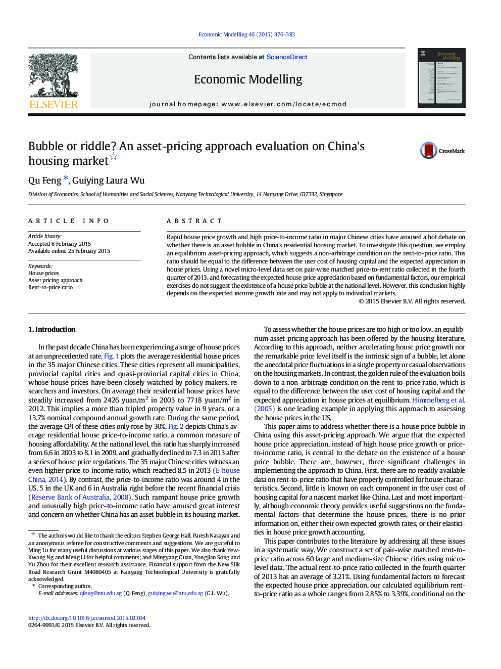 Bubble or riddle? An asset-pricing approach evaluation on China's housing market