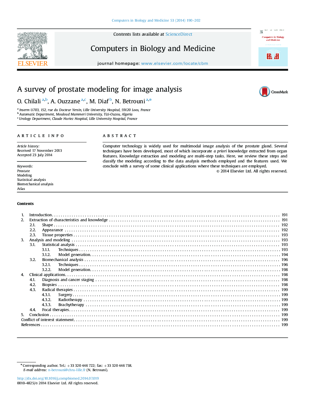 A survey of prostate modeling for image analysis