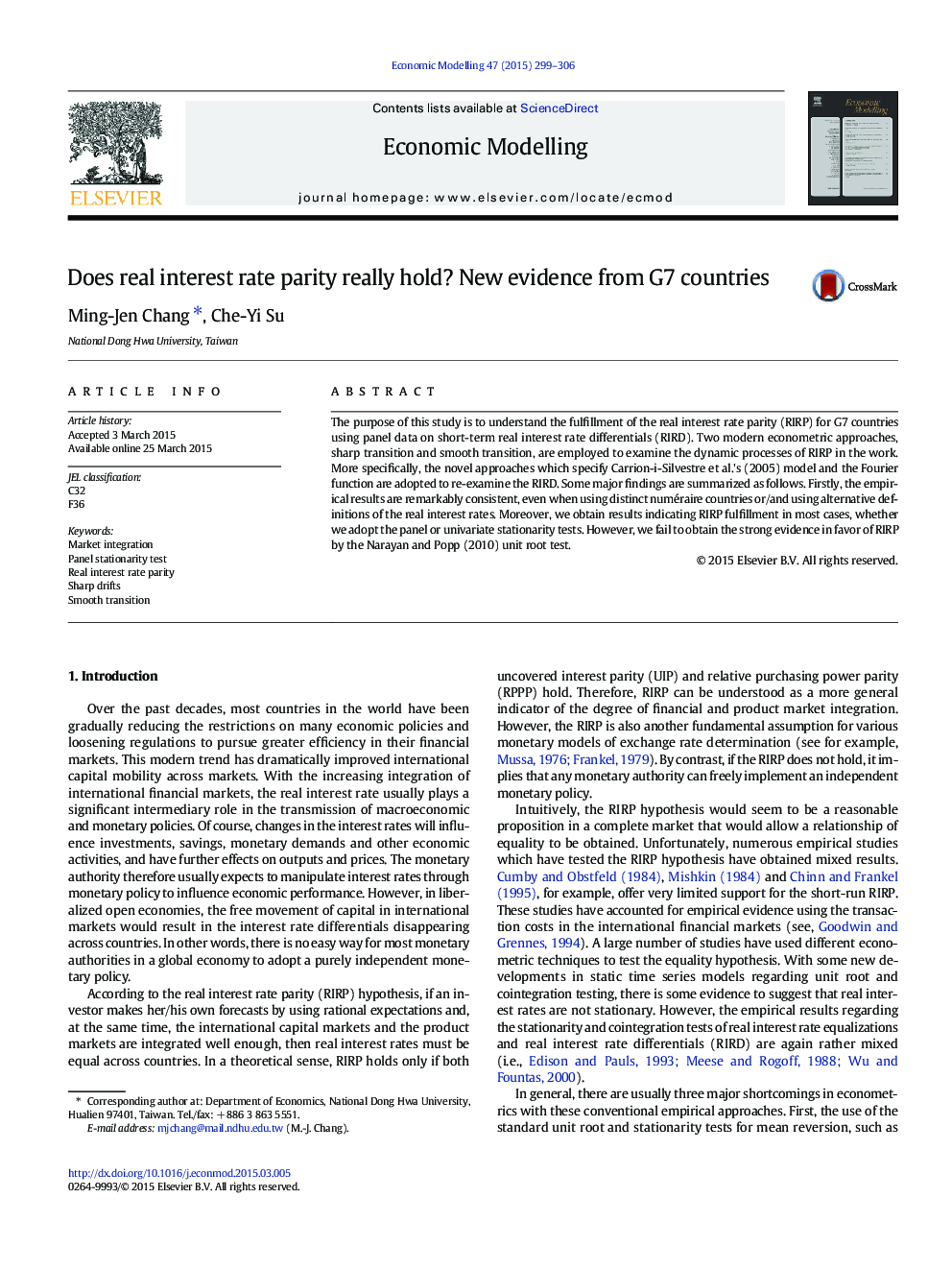 Does real interest rate parity really hold? New evidence from G7 countries