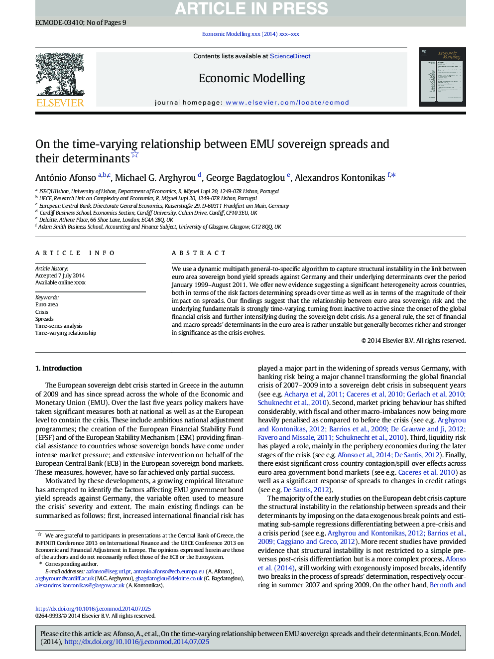 On the time-varying relationship between EMU sovereign spreads and their determinants