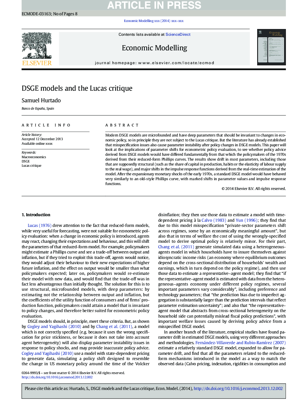 DSGE models and the Lucas critique