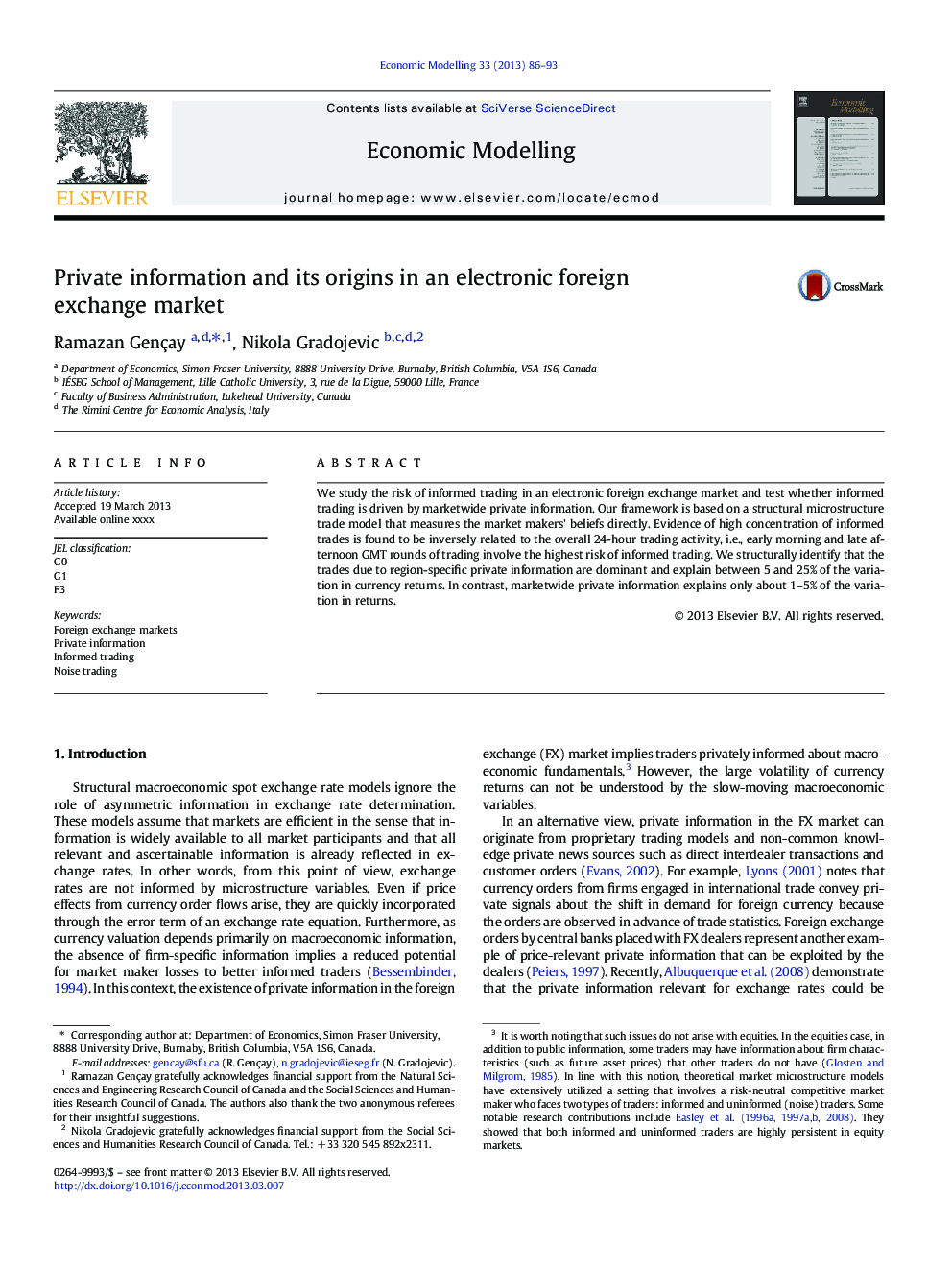 Private information and its origins in an electronic foreign exchange market