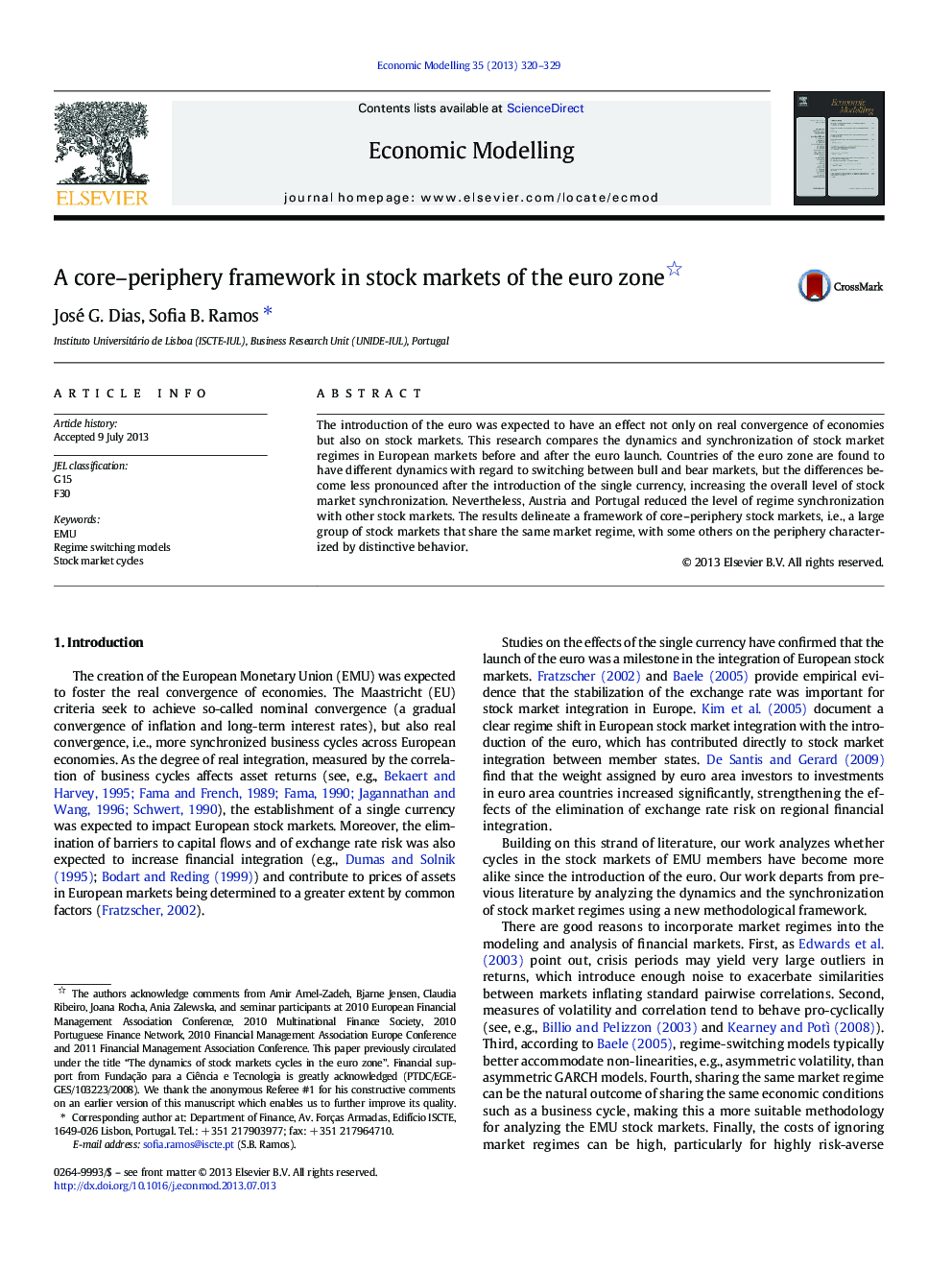 A core-periphery framework in stock markets of the euro zone