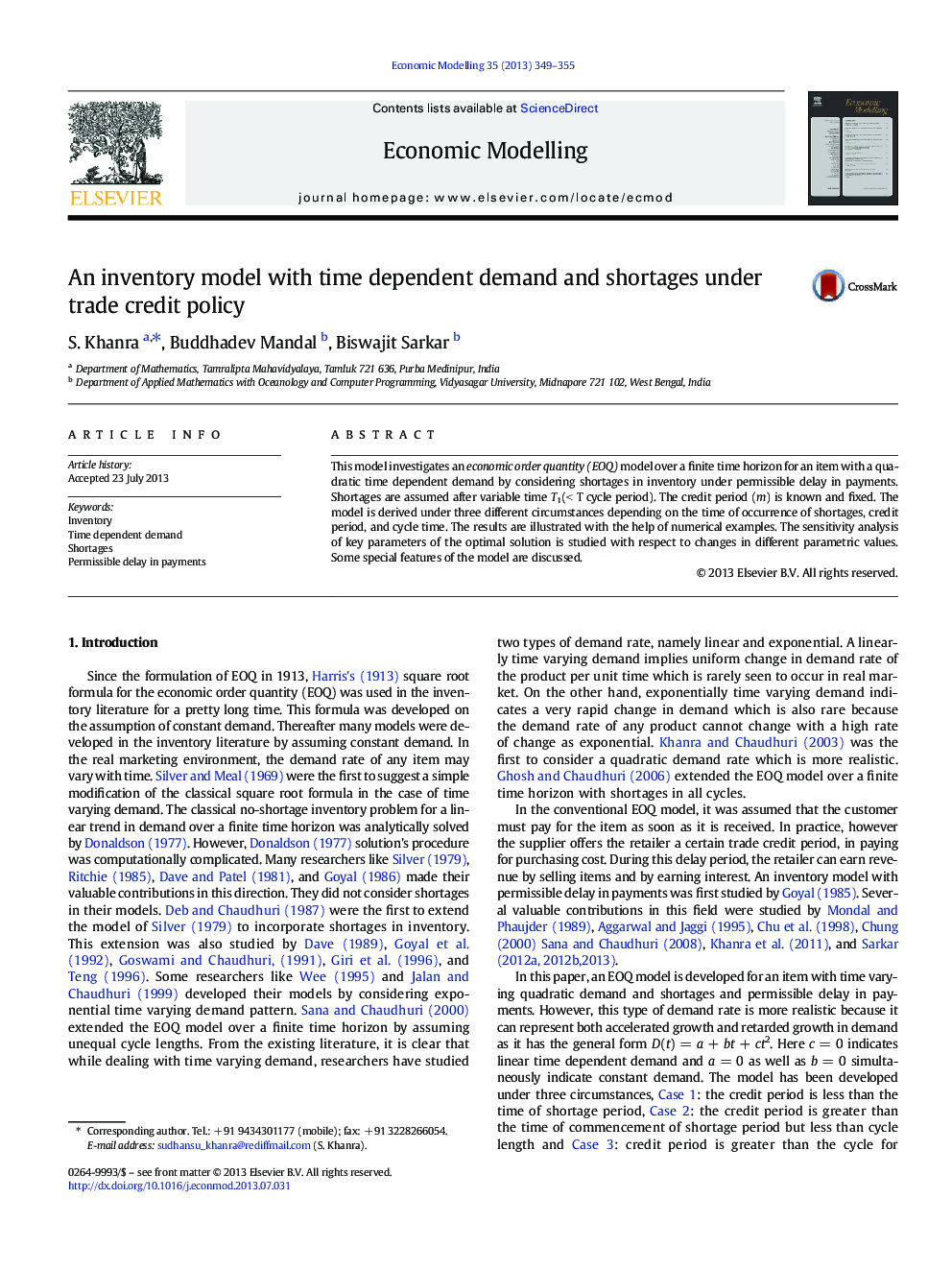 An inventory model with time dependent demand and shortages under trade credit policy