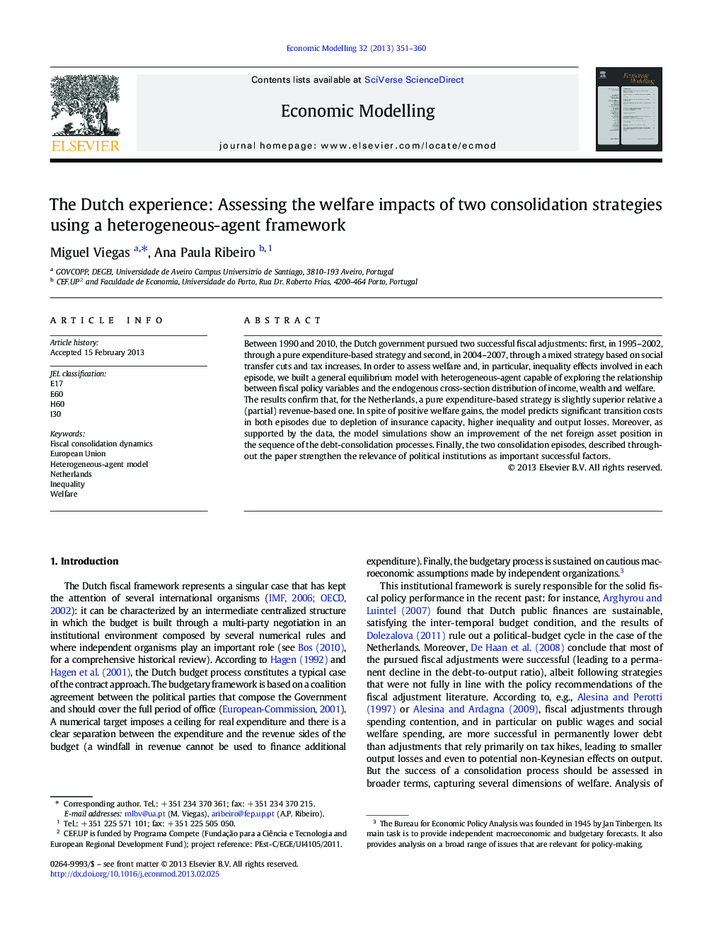 The Dutch experience: Assessing the welfare impacts of two consolidation strategies using a heterogeneous-agent framework