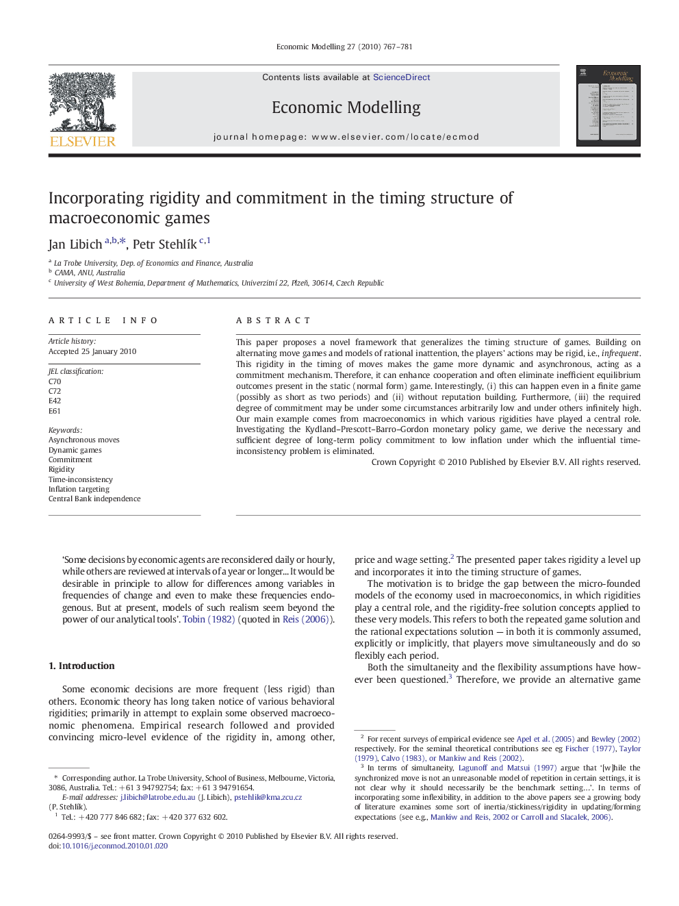 Incorporating rigidity and commitment in the timing structure of macroeconomic games