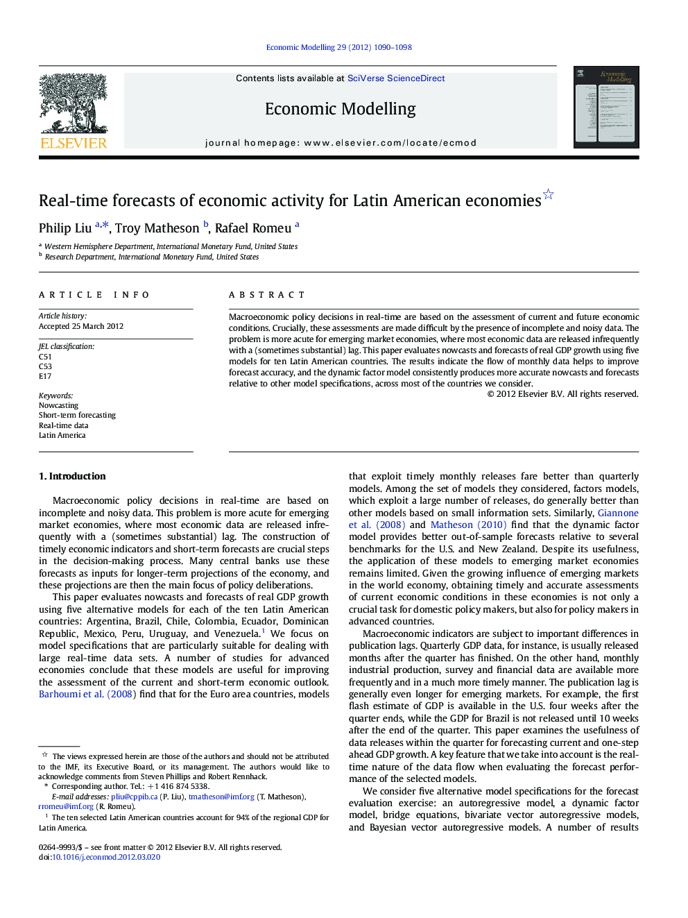 Real-time forecasts of economic activity for Latin American economies