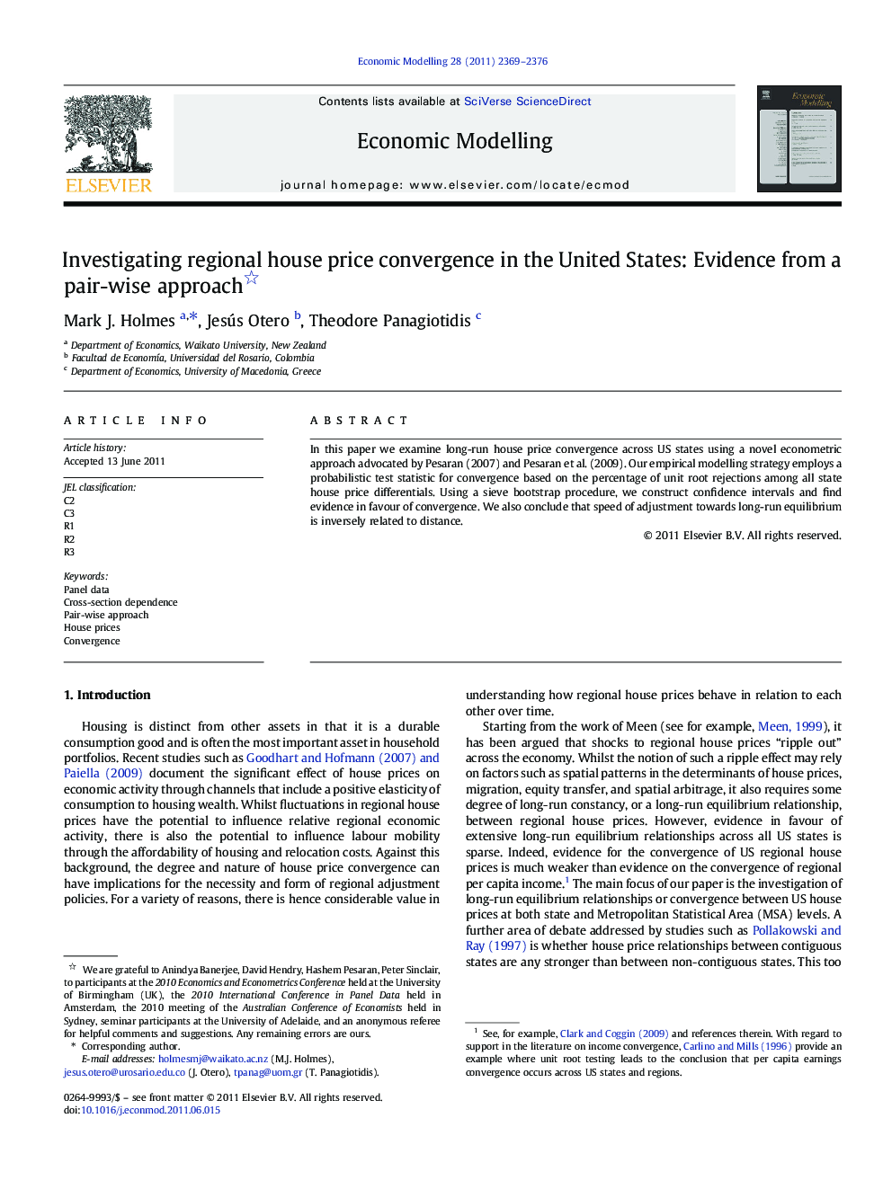 Investigating regional house price convergence in the United States: Evidence from a pair-wise approach