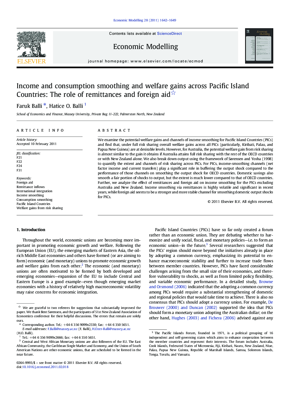 Income and consumption smoothing and welfare gains across Pacific Island Countries: The role of remittances and foreign aid