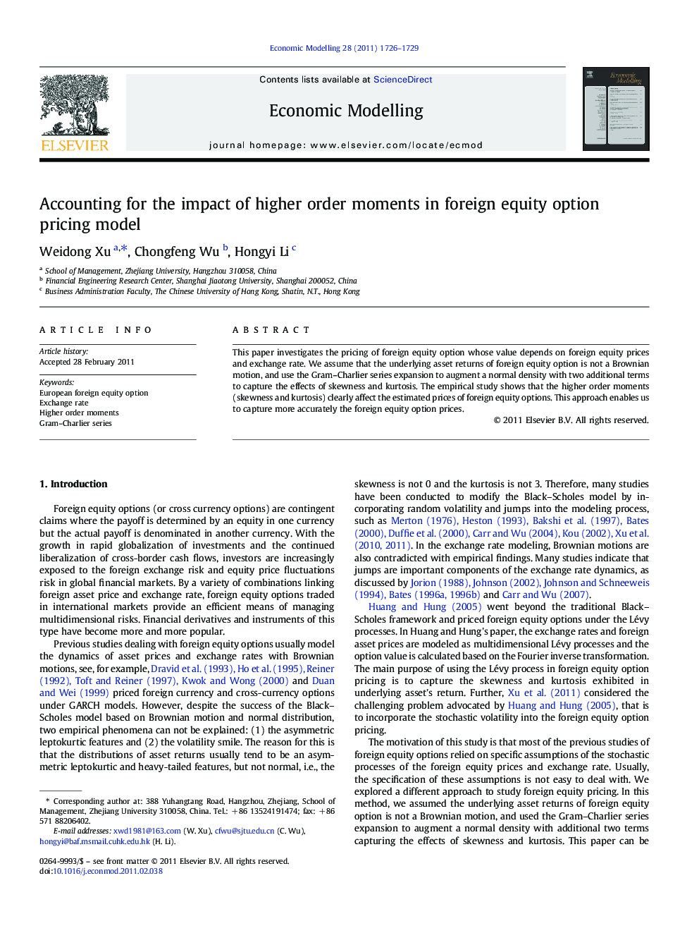 Accounting for the impact of higher order moments in foreign equity option pricing model