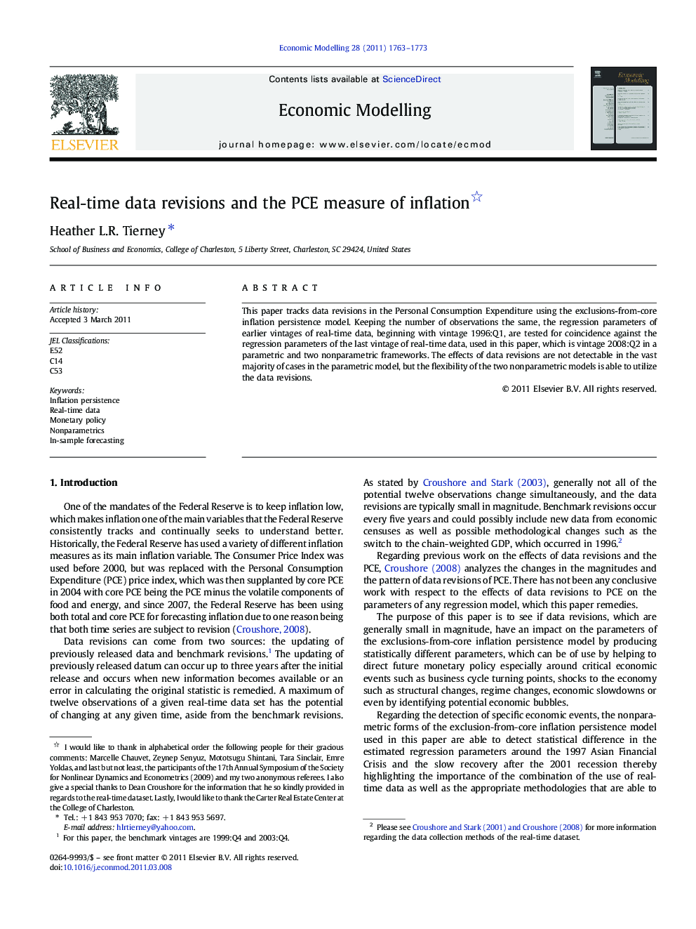 Real-time data revisions and the PCE measure of inflation