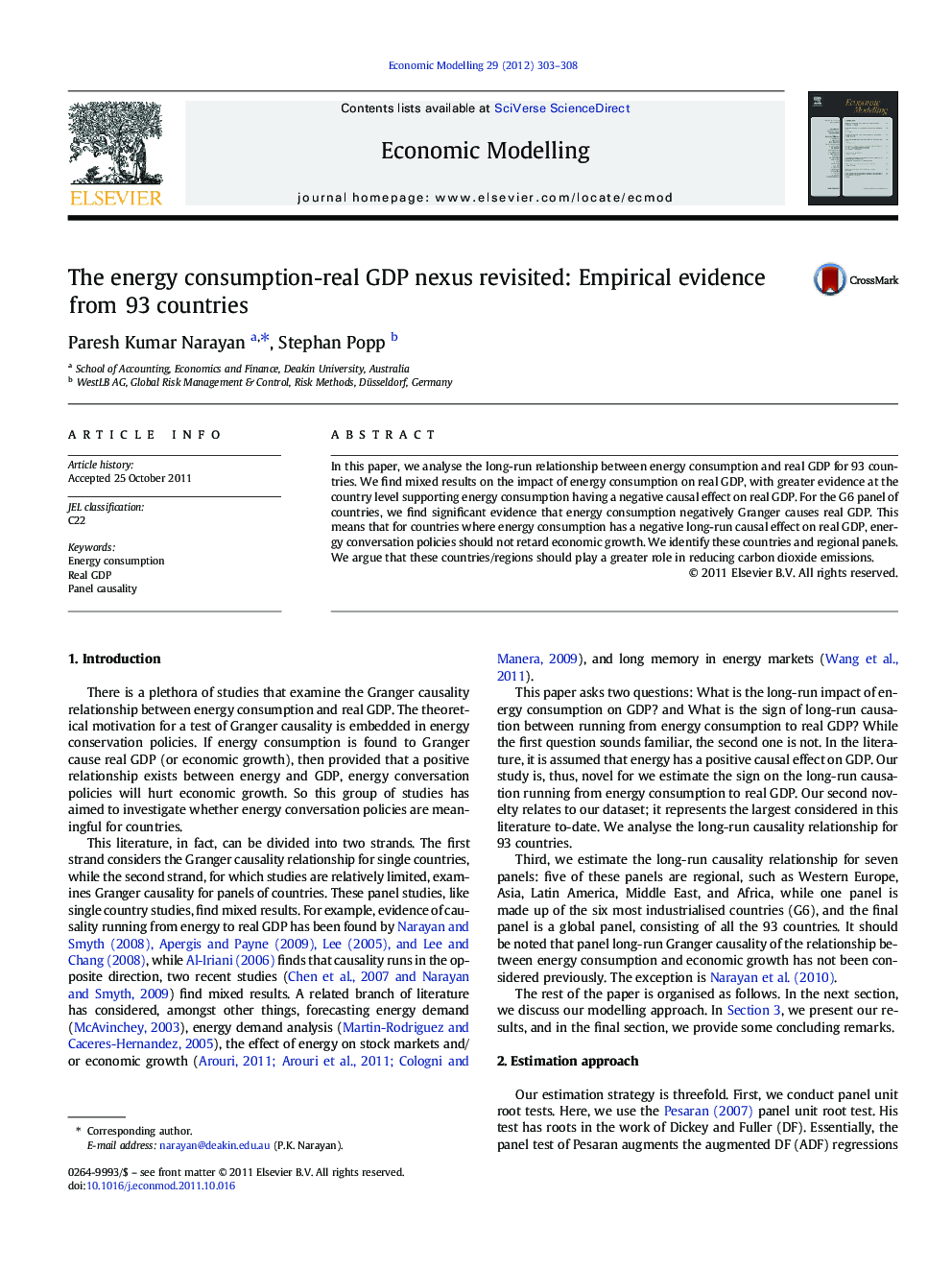 The energy consumption-real GDP nexus revisited: Empirical evidence from 93 countries