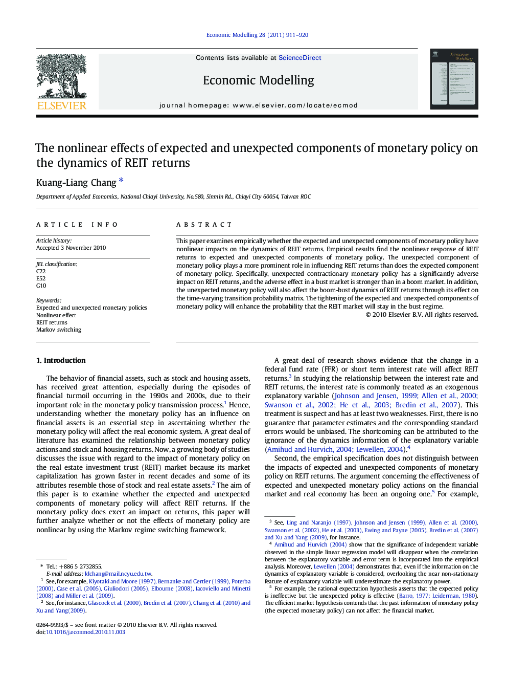 The nonlinear effects of expected and unexpected components of monetary policy on the dynamics of REIT returns