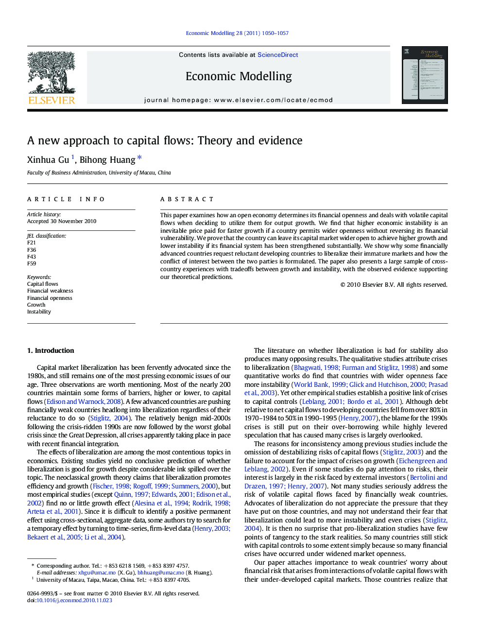 A new approach to capital flows: Theory and evidence