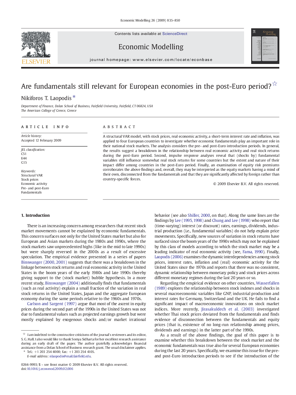 Are fundamentals still relevant for European economies in the post-Euro period?