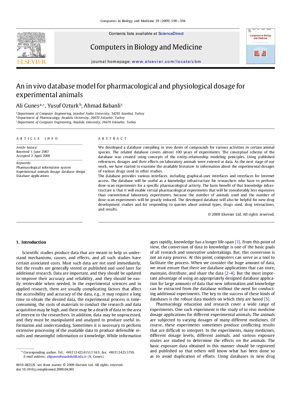 An in vivo database model for pharmacological and physiological dosage for experimental animals