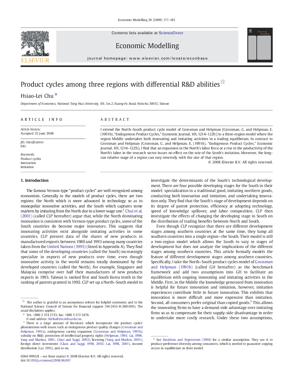 Product cycles among three regions with differential R&D abilities